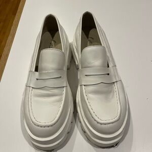 Intervalle White Leather Loafers, white, 38